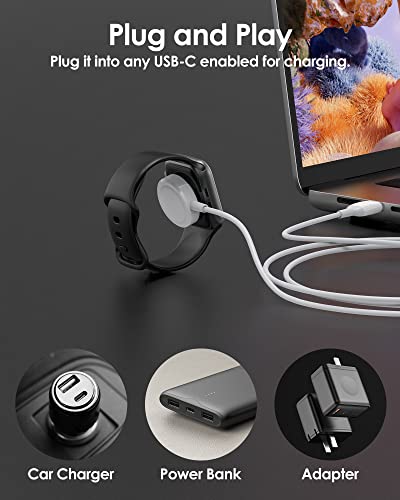 2-Pack Watch Charger Compatible With Apple Watch Charger, Usb-C & Usb-A Portable Fast Magnetic Wireless Charging Cable Compatible For Iwatch Series Ultra 8 7 6 5 4 3 2 1 Se Se2, White(3.3Ft/1M) #TOP4