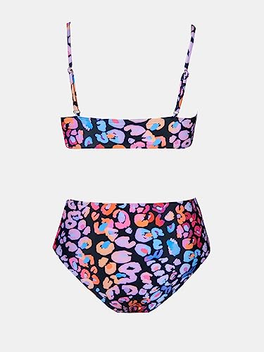 Image of CUPSHE Women's Bikini Sets Two Piece Swimsuit High Waisted V Neck Twist Front Adjustable Spaghetti Straps Bathing Suit