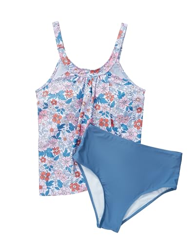 Image of SUUKSESS Women Tummy Control Tankini Bathing Suit Ruffle High Waisted Swimsuit