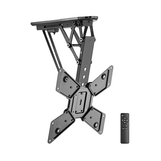 TechOrbits Motorized TV Mount - Electric Ceiling TV Mount Indoor Outdoor for TVs 23"-55" - Pull Down Electric TV Lift