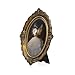Daimix 4x6 Bronze Vintage Oval Picture Frame, Retro Art Deco Frames, Antique Gold Photo Frames for Tabletop or Wall Hanging, Glass Front
