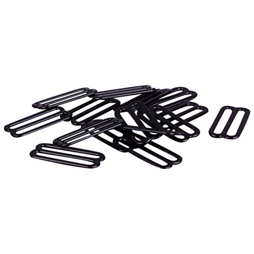 Porcelynne Black Nylon Coated Metal Replacement Bra Strap Slide - 1