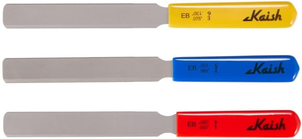 KAISH Premium Double Edge Bass Guitar Nut Slotting File 45-130 Bass Nut String Slot Files