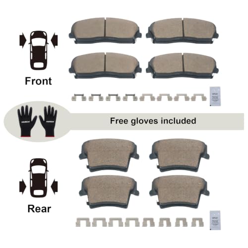 Image of HUSCH Front & Rear Ceramic Brake Pads Fit For Chrysler, For Dodge Charger | Clean Wheels, Quiet, Short Braking Distance, Responsive Braking, Long Service Life, for Various Weather, Road Performance