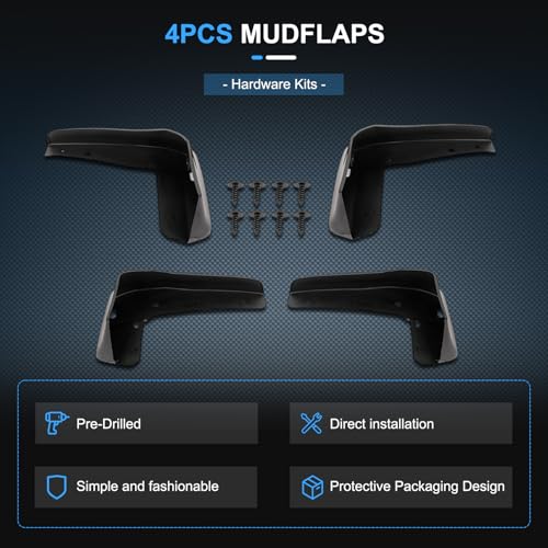 Image of ECCPP Vehicles Mudguard Splash Guards Front & Rear Set fit for 2018-2022 for Honda for Accord 1.5L 2018-2022 for Honda for Accord 2.0L Mud Flaps Set of 4 Flexible and Bendable Mud Flaps Splash