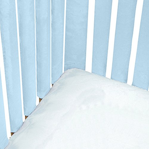 Pure Safety Vertical Crib Liners in Luxurious Blue Minky 2 Pack - Thumbnail 3