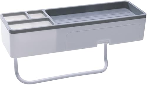 Estante de esquina para ducha, baño, estantes flotantes, soporte para toallas de baño, estantes ajustables, riel para colgar en la pared, para