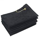 GEORGIABAGS 3 Pack Terry Velour Golf Towels, 11x18 Fingertip Towels, Sport Towels, Corner Grommet &