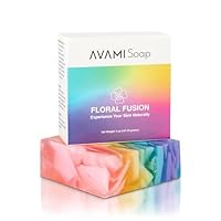 AVAMI Moisturizing Natural Body Wash Bar Soap for Bath or Shower - Refresh, Cleanse, Soothe and Protect Your Skin Naturally - (5OZ/141.75g) (Floral Fusion)
