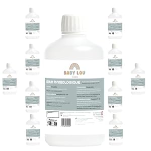Physiological Saline Solution Bottle 10×500 ml | NaCl 0.9% | Made in France | Nasal Rinse | Nasal Hygiene | For External Use