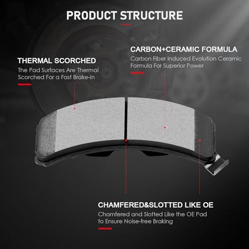 Image of cciyu D369 Front Ceramic Brake Pads Kits 4pcs fit For Dodge For Ram 1500,For GMC C1500,C1500 Suburban,C2500,K1500,K1500 Suburban,K2500,Safari,Savana 1500,Savana 2500,92-00 For GMC Yukon