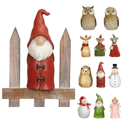 NETPROSHOP Zaunhocker Zaunfigur Elfe Zwerg Schneemann Elch u.v.m. aus Polyresin H: 16-20cm, Auswahl:Wichtel