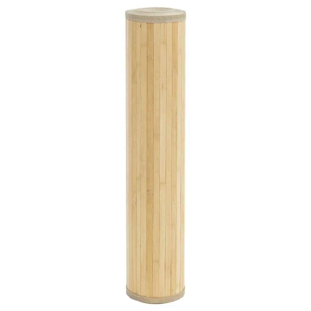 Tapis en bambou - 100 x 100 cm - Carré - En bambou véritable - Antidérapant - Aspect naturel - Revêtement de sol décoratif - Naturel clair