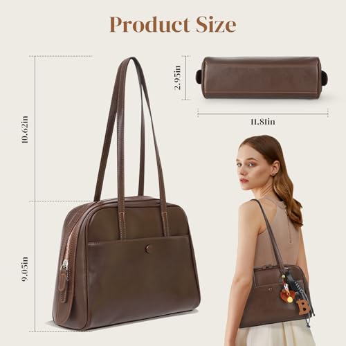 Shoulder Bag For Woman Vintage Brown Bag With Charms Trendy Shoulder Bag2