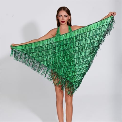 Women Sequins Tassels Bellydance Hip Scarf Long Belly Dance Dancing Skirts Wrap for4