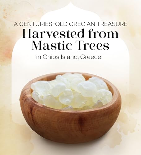 Cerez Pazari Natural Mastic Gum 0.88 oz (25g), Greek Chios Pure Resin, Sugarless Gum Made From Resin Of Mastiha Trees, Jaw Exerciser, Vegan, Non-GMO