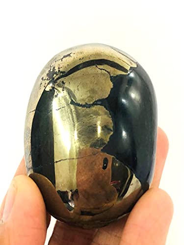 crystalmiracle Naturale d'oro pirite ovale palma pietra pietra...