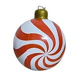 Zasdvn Opblaasbare kerstbal, opblaasbare kerstballen, 60 cm, kerst-blowball-ollipop-patroon, feestelijke decoraties, blaasbal voor de binnenplaats, kerstversierde bal voor de