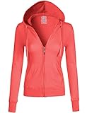 Luna Flower Women's Junior Sizing Basic Pullover Kangaroo Pocket Hoodie Tops
