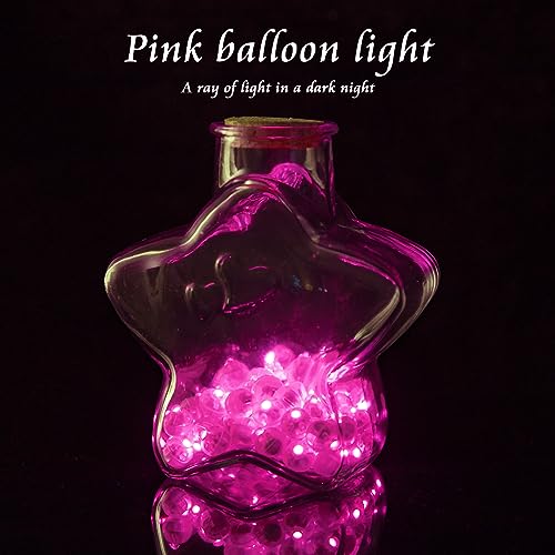 Image of 200pcs Balloon Lights Warm White Mini LED Lights Round Long Standby Time Multicolor Ball Lamps Paper Lantern for Easter Birthday Party Christmas Halloween Decoration Pink