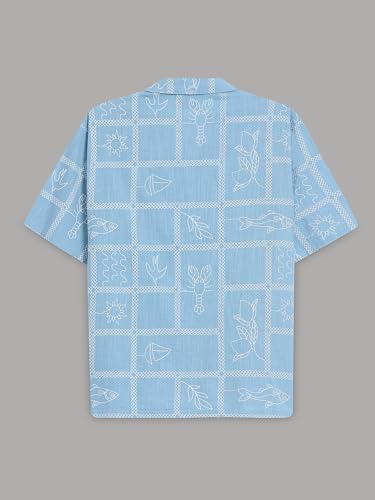 Image of StitchX Men's Tropical Embroidered Resort Shirt-XS-2XL