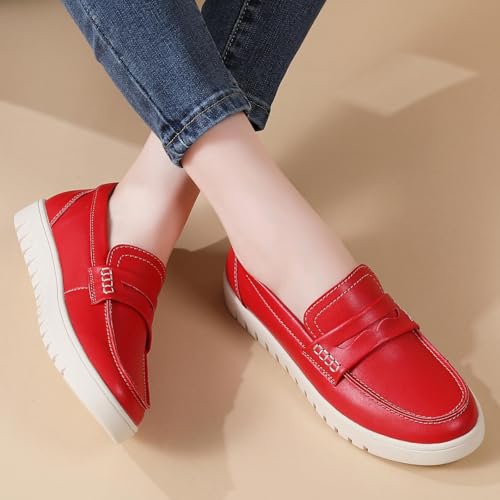 Image of QAE Loafers for Women Penny Loafers Slip On Sneakers Womens Shoes Dressy Casual Comfortable Ladies Summer Shoes