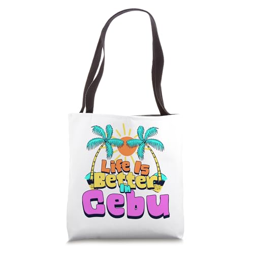 Bolso tote Life Is Better In Cebu miniatura 1