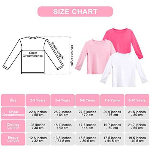 Cooraby 5 Pack Girls' Long Sleeve Tees Kids T-Shirts Soft Toddler Girls Crewneck T-Shirts #TOP1