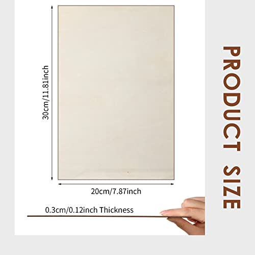 Vicenpal 24 Pcs Balsa Wood Sheets for Crafts Wood Unfinished Plywood Sheets for Drawing Painting Engraving Laser Cutting Burning DIY Crafts(12 x 8 x 1/8 Inch,Light Brown) - Thumbnail 2