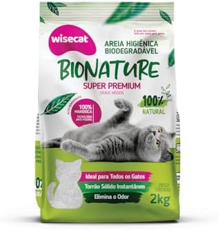 Bionature Areia Higiênica para Gatos Biodegradável Wisecat 2kg