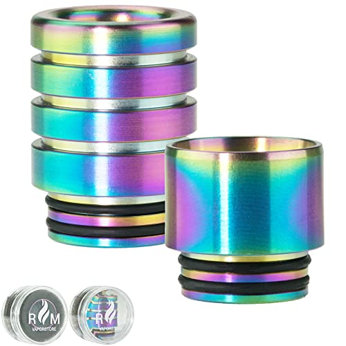 Rmvaporstore 810 - Punta de goteo (2 unidades, acero inoxidable, multicolor DT196 DT174, para Voopoo Drag Argus SMOK TFV12 TFV9 Sakerz Master Falcon King Mesh Pro 2 Zeus X Valyrian 2 pro Cover