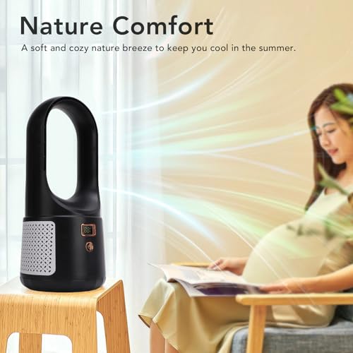 USB Desk Fan, Bladeless Cooling Fan with Strong Airflow, Quiet Operation, and Portable Design – 6 Speed Settings, Energy-Efficient – Perfect for Home, Bedroom, Office - Image 3