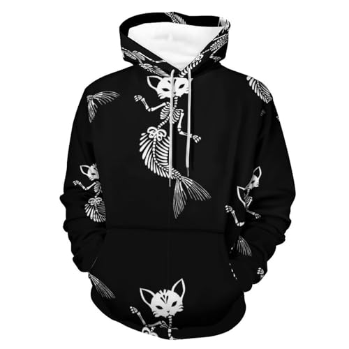 Sweat à capuche Queue de Poisson de Chat UMENG : pull doux à manches longues