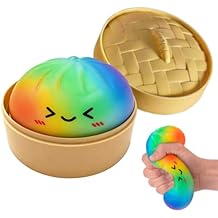 Colorful Stress Relief Ball Dumpling with Box,Adult Stress Relief Toy,Silicone Stress Relief Toy,Stress Relieving Fur Ball,Decompression Venting Toy,Perfect for Stress and Anxiety Relaxing Toy