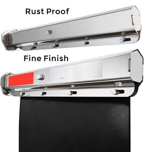 Image of 2 1 /2 inch Straight Mud Flaps Hangers Set for Semi Truck Stainless Steel Mudflap Hangers with 1 /5 inch Thick 24 inchx30 inch Mudflaps
