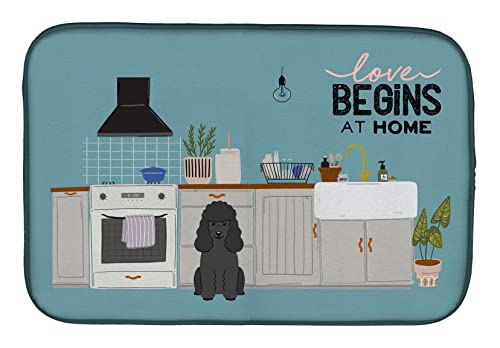 Tapis de séchage polyester anti-humidité motif Caniche Noir CK7775DDM