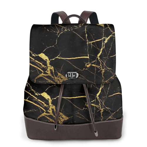 Sac à dos voyage noir et doré en cuir compagnon de vos loisirs