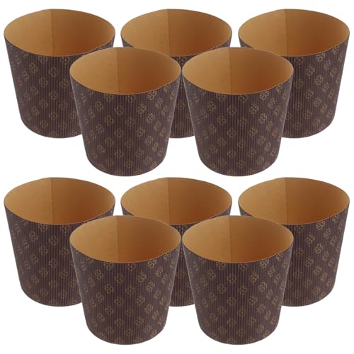 TOPPERFUN 25 Piezas Bandeja De Papel Panettone Taza De Papel Para Hornear Mini Moldes Para Pasteles Para Hornear Molde De Pastel Pequeño Moldes De Pascua Molde De Pan Para Hornear Marrón