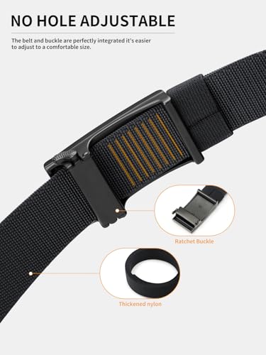 VANNANBA Ratchet Web Belt Men, Invisible Stretch Nylon Golf Adjustable Work Men's Belt with Casual Pants3