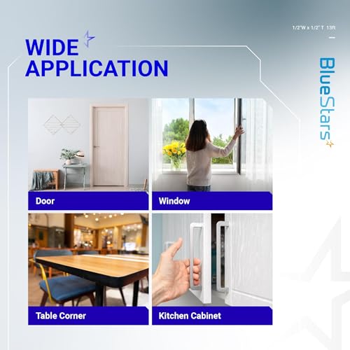 BlueStars Ultra Durable 1/2 in x 1/2 in 13FT Adhesive Foam Tape, Thermal Rubber Strip, for Doors & Windows, Soundproofing & Sealing by BlueStars - Image 6