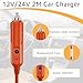 Sigely 12V/24V 6.5 FT Car Cigarette Lighter Cable 8mm 14AWG Auto Charger Power Supply Cord with DC7909 and DC8020 Plug Replacement for Jackery, Anker, BLUETTI, GRECELL, Westinghouse Power Station
