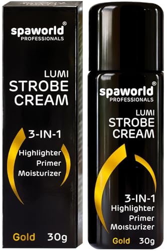 Image of Strobe Cream For Face Gold (30g) | Superb Radiant Combo | Highlighter + Primer + Moisturizer | Hydrating & Illuminating Makeup Base for Instant Glow (Gold)