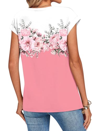 Image of Zeagoo Womens Tops Summer Casual Cap Sleeve Tshirts Shirts Business Dressy Spring Fashion Outfits Trendy Clothes