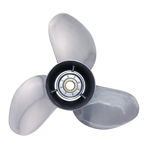 Image of CAPTAIN Boat Propeller fit Yamaha 115p 60 75 90 100 115 130 HP Outboard Engines, Stainless Steel 15 Spline Tooth Prop, RH, OEM
