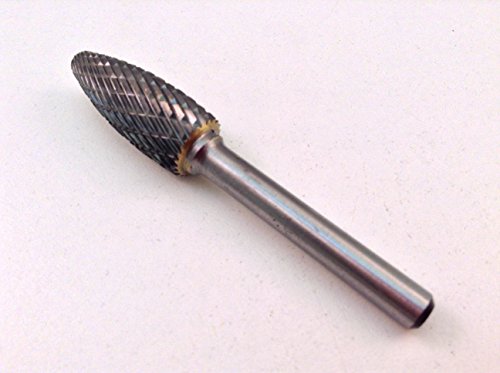 Fresa de carburo doble corte forma llama 1/2 pulg diámetro miniatura 4