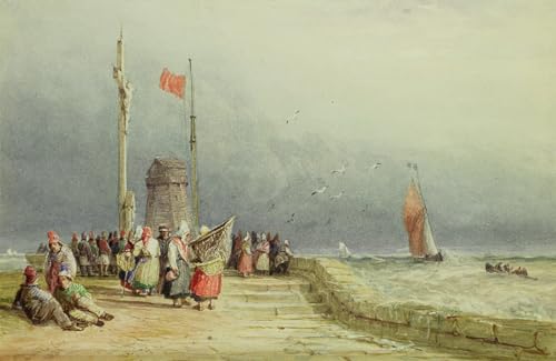 Tableau Dieppe de David Cox : impression d'art mural vintage 60x90cm