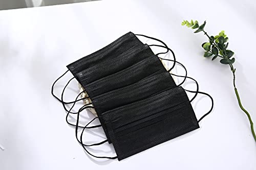 EUROPAPA® Schwarz Medizinisch Type IIR Norm EN14683 TÜV CE zertifizierte Mundschutzmasken OP Masken 3-lagig Mundschutz Gesichtsmaske Einwegmaske BFE ≥ 98%, 1 Box (50 Stück)