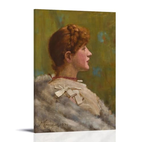 Art mural femme en fourrure Sir John Lavery : Toile victorienne haut de gamme 40x60 cm