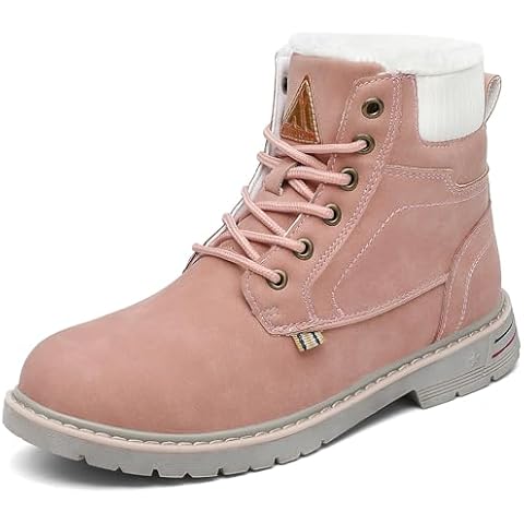 Mishansha Winter Boots for Men Women Waterproof Snow Boots Warm Lined Non Slip Hiking Boot Coral Pink 7 Women/6 Men Cover