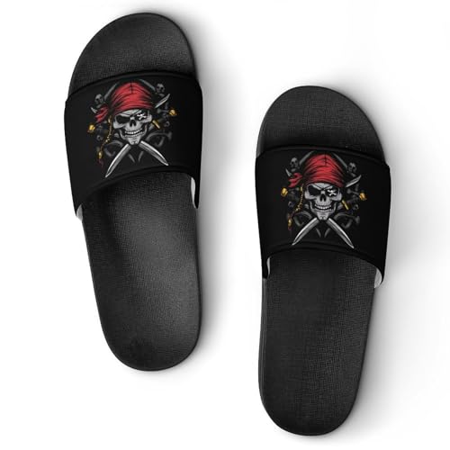 Dead Man's Chest Skull Crossbone Pirate House Sandals Non-Slip Bathroom Slippers Beach Summer Shoes for Men Women